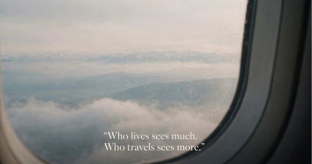 Who lives sees much. Who travels sees more.