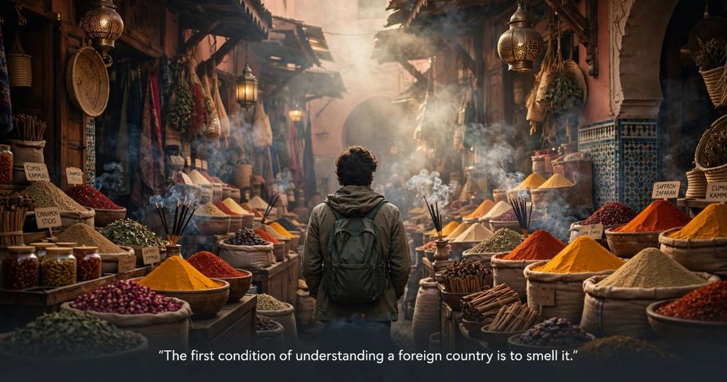 The first condition of understanding a foreign country is to smell it.